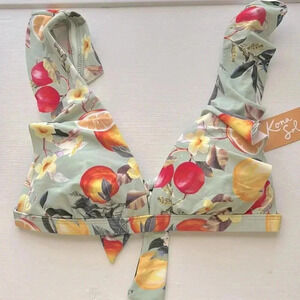 Kona Sol Tropical Lemon Bikini Top- size small (4-6)
